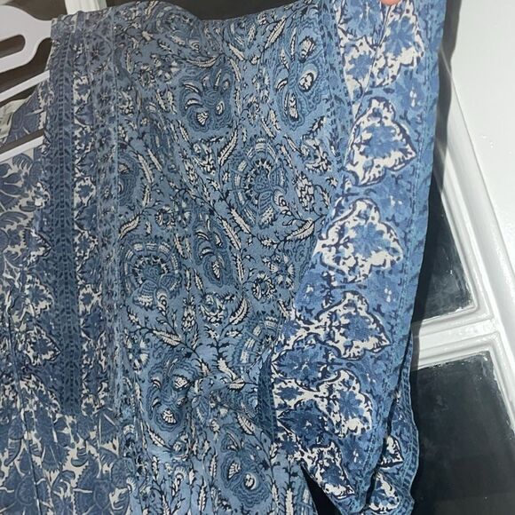 Joie flowy blue floral paisley sheer bohemian boho top blouse size small - Picture 5 of 7